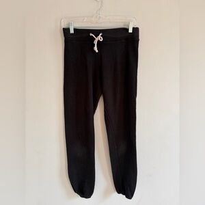 Perfect White Tee Black Cotton Jogger Sweatpants Drawstring Size XS